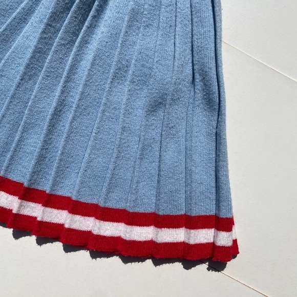 Shien Blue Knit Pleated Skirt - Picture 6 of 9